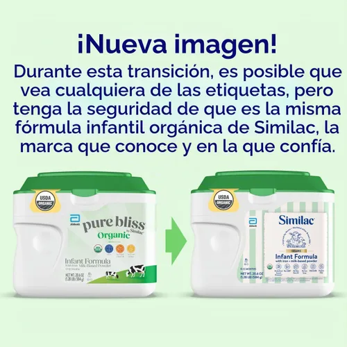 Vista 3 de Similac Fórmula infantil orgánica, fácil de digerir, orgánico certificado por USDA, polvo, bañera de 20.6 onzas