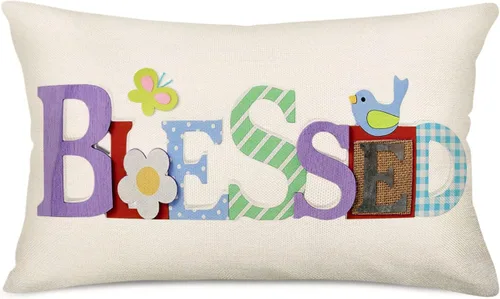 Vista 9 de Holly Jolly - Fundas de almohada navideñas de copos de nieve azul claro, decoración de casa de campo, funda de almohada de 12 x 20 pulgadas, fundas
