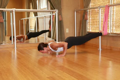 Vista 6 de Banda elástica de ballet para danza, gimnasia, animadoras, pilates. Mejora la flexibilidad elástica y mejora el estiramiento diario. Diseñado por PS
