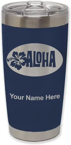 Vista 19 de LaserGram Taza aislada al vacío de 20 onzas, Aloha, grabado personalizado incluido (negro) Engraved Gift, Vacuum Insulated Stainless Steel, Laser
