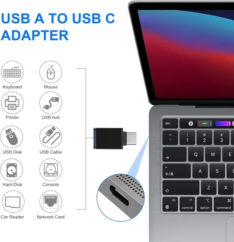 Vista 3 de USB A3.0 a USB C, C hembras a USB 2.0, C a tipo C hembras, C a USB B, iPhone hembra a tipo C compatible con iPhone 16, 15, 14, Samsung Galaxy