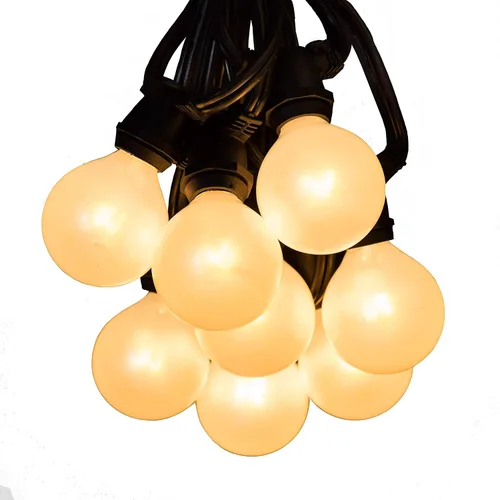 Vista 8 de Cadena de luces LED comerciales C9 G50 de 25 pies con 20 LED G50 transparentes de 2 pulgadas, bombillas de 6 vatios y cable blanco LED G50 Diode