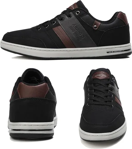 Vista 3 de ASTERO - Zapatos casuales para hombre, vestido de moda antideslizante y bajo, de piel sintética, zapatos para caminar, M