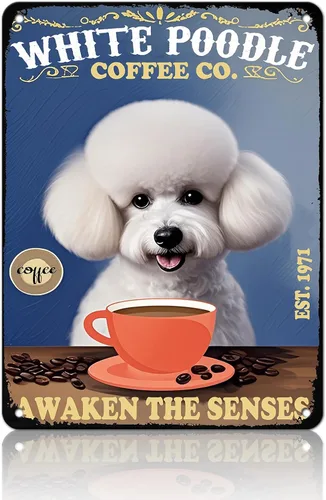 Vista 27 de KIYOYO Basset Hound Dog - Cartel de metal vintage de hound con texto en inglés "Before Coffee After Coffee" (Antes del café después del café)