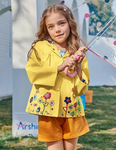 Vista 17 de Arshiner Chamarra impermeable con capucha para niña, para bebé y niño