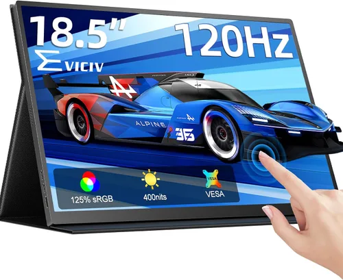Vista 13 de Monitor portátil con pantalla táctil con batería de 8000 mAh, 15.6 pulgadas, 125% sRGB ultra delgado de 10 puntos, monitor de pantalla táctil USB-C