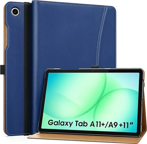 Vista 13 de MoKo Funda para Samsung Galaxy Tab A11+/ A11 Plus/ A9+/ A9 Plus de 11 pulgadas 2026/2024, piel sintética multiángulo con correa de mano, bolsillo