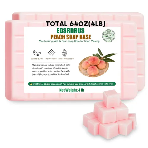 Vista 12 de EDSRDRUS Base de jabón aromática de 1 libra hecha a mano con aloe vera y aceite de coco, base de jabón hidratante para derretir y verter