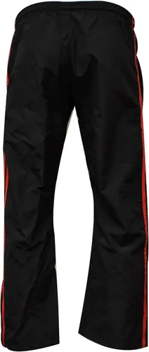 Vista 3 de PFG Demo - Pantalón de karate negro con rayas rojas MMA Boxing Muay Thai Martial Arts