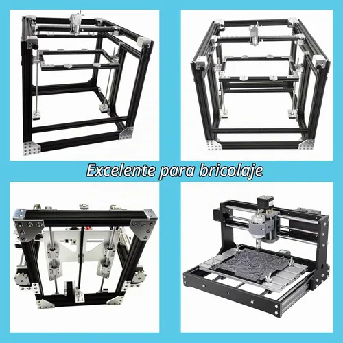 Vista 3 de IXGNIJ 4080 Extrusión de Aluminio con Ranura en T para Piezas de Impresora 3D y DIY de CNC Negra 400mmX2