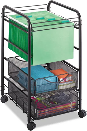 Vista 3 de Safco Products Onyx - Carro de malla para archivos