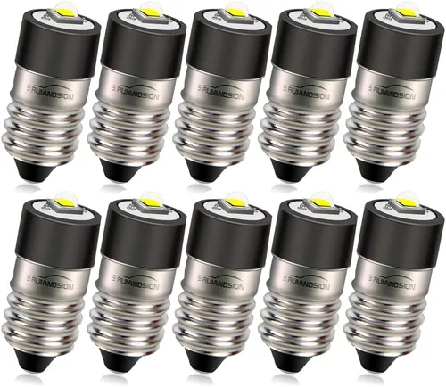 Vista 8 de Ruiandsion Bombillas LED E10 de 1 a 9 V con indicador de tornillo en miniatura para linternas, luces de trabajo de bicicleta, lámpara de microscopio