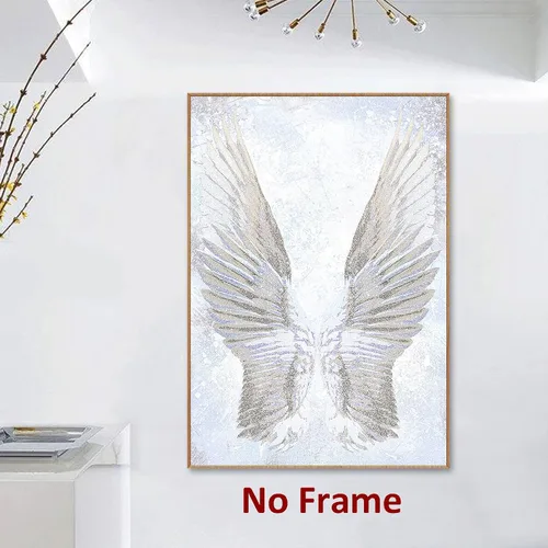 Vista 3 de Póster de alas de ángel, imágenes abstractas de ángeles, arte de pared con alas de ángel, pintura abstracta, arte de pared de ángel blanco, arte