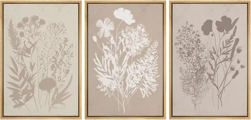 Vista 151 de MUDECOR Lienzo enmarcado para pared, juego de arte de acuarela pastel, bosque de pinos, naturaleza silvestre, ilustraciones modernas, decorativas