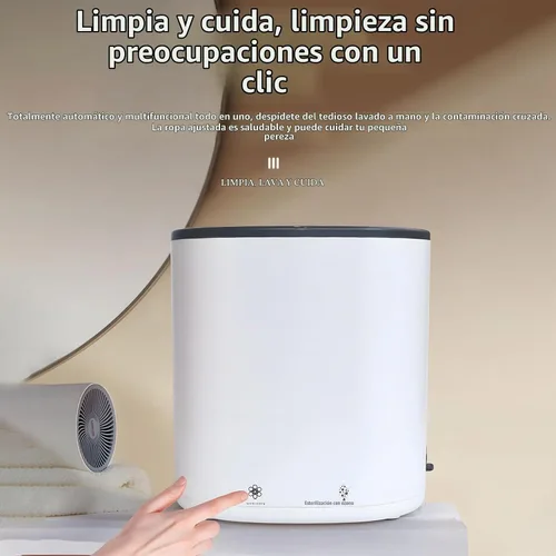 Vista 6 de Mini lavadora automática de ropa interior, mini lavadora portátil, limpieza profunda de ropa interior, ropa de bebé, lavandería pequeña, secado