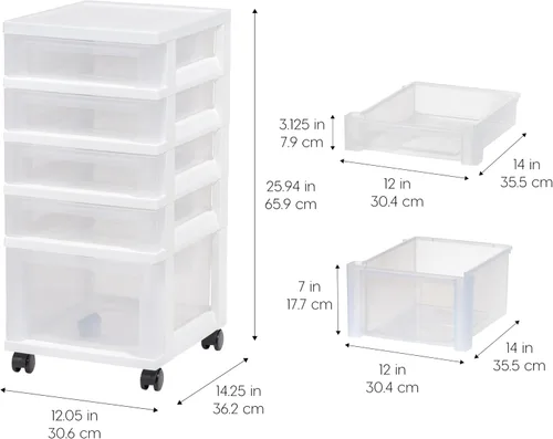 Vista 10 de IRIS USA Organizadores y almacenamiento de plástico para manualidades, carrito de almacenamiento con ruedas para suministros de aula, organizador
