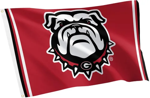 Vista 7 de Desert Cactus Bandera de la Universidad de Georgia Bulldogs UGA Dawgs Banderas Banners 100% poliéster para interiores y exteriores 3 x 5 (diseño J)