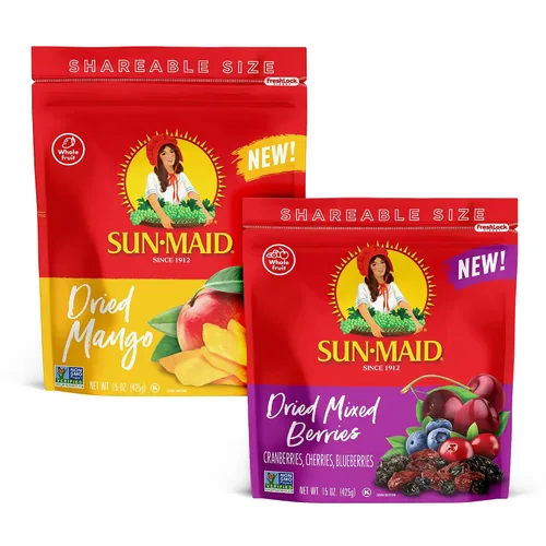 Vista 10 de Sun-Maid Rebanadas de Mango Seco - Bolsa Resellable de 15 oz - Endulzado con Azúcar de Caña - Aperitivo de Fruta Seca para Almuerzos, Aperitivos