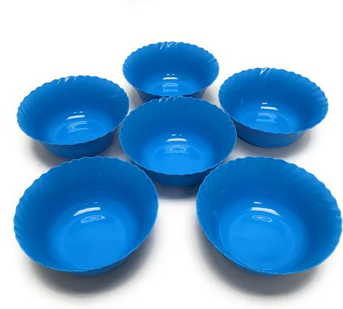 Vista 5 de Mintra Home Colección Curly (Plato de 9.75 pulgadas - 12 piezas, Azul)