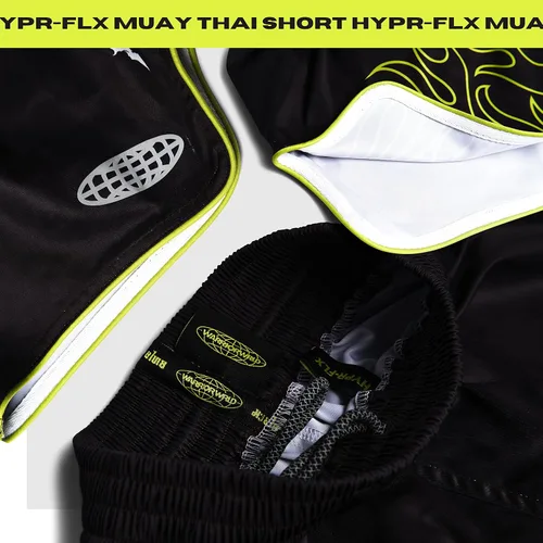 Vista 5 de WARRIORWRLD Pantalones cortos de Muay Thai pantalones cortos Hypr FLX Muay Thai para hombres y mujeres, pantalones cortos transpirables y ligeros
