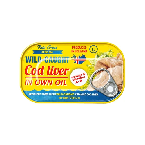 Vista 5 de Foie Gras of the Sea Hígado de bacalao islandés – Hígado de bacalao enlatado capturado en la naturaleza en aceite propio, 4.3 onzas (paquete de 6)