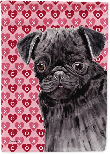 Vista 138 de Caroline's Treasures SS4484GF Bandera de jardín con diseño de bulldog inglés y corazones para el Día de San Valentín, bandera decorativa para patio