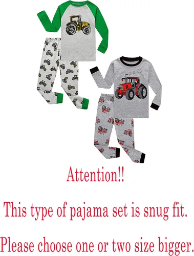 Vista 2 de Family Feeling - Conjunto de 2 piezas de pijama de Navidad a rayas para niños y niñas, 100 % algodón