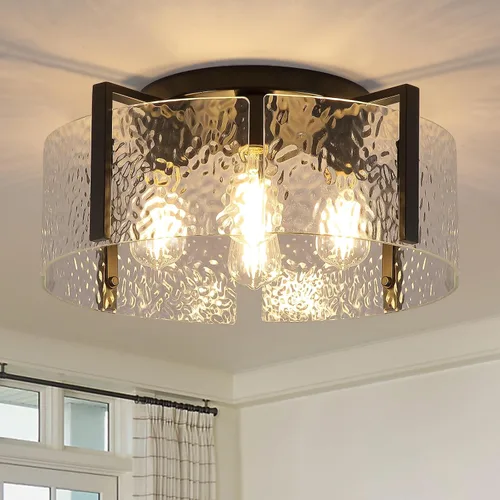 Vista 13 de Lámpara de techo negra de montaje empotrado, lámpara de entrada moderna de 3 luces, montaje de techo, accesorios de iluminación de cocina, lámparas