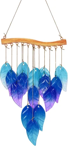 Vista 8 de Campanillas de viento de libélula, campanillas de viento de vidrio brillantes para jardín para el hogar, fiesta, decoración de festival, decoración