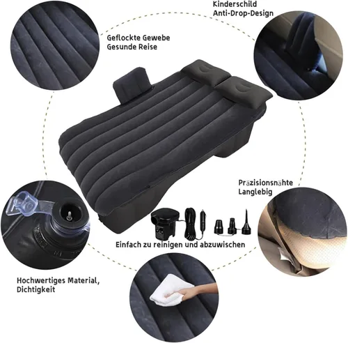 Vista 4 de Car Air Mattress Compatible with SUV Inflatable Car Back Seat Bed Portable Car Sleeping Air Mattress for Rear Seat Trunk Camping Travel