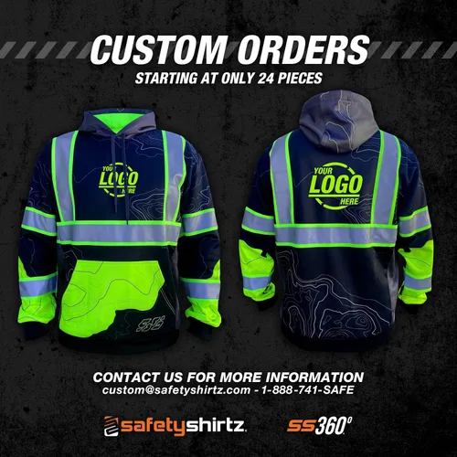 Vista 6 de SafetyShirtz Sudadera con capucha SS360 Topo Stealth - Visibilidad mejorada, color negro