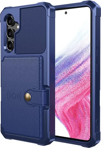 Vista 7 de Wefor Funda para Samsung Galaxy A14 5G - Funda tipo cartera con bolsillos para tarjetas de piel sintética para Samsung Galaxy A14 5G (azul)