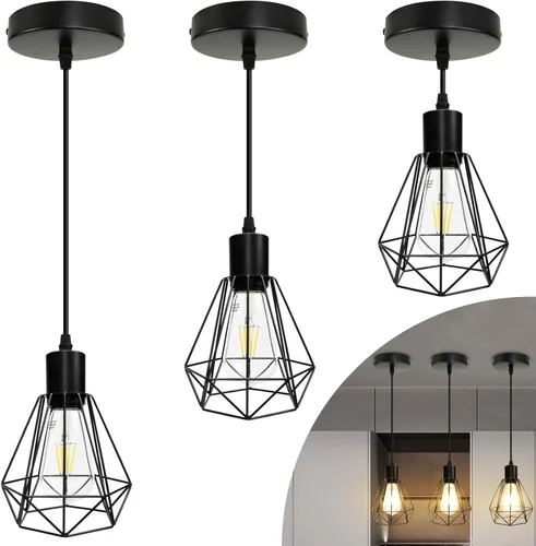 Vista 9 de LTBLIGHT Paquete de 1 lámpara colgante de granja con base E26 de altura