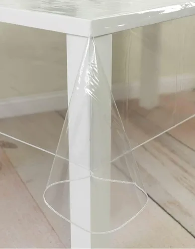 Vista 3 de Home Expressions - Protector de mesa de plástico transparente 100% impermeable, 60 x 90 pulgadas, protector de mantel de vinilo de PVC, a prueba