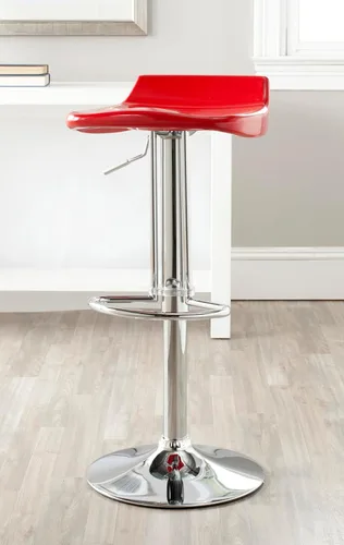 Vista 2 de Safavieh Home Collection Avish Taburete de bar giratorio ajustable rojo de 23.6-32.1 pulgadas