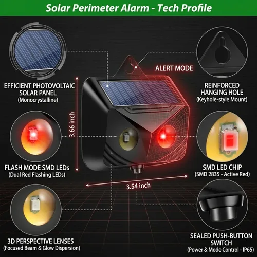 Vista 2 de Repelente solar nocturno de animales para exteriores (paquete de 4), disuasorio de coyote y repelente de mofetas para patio, luces depredadoras