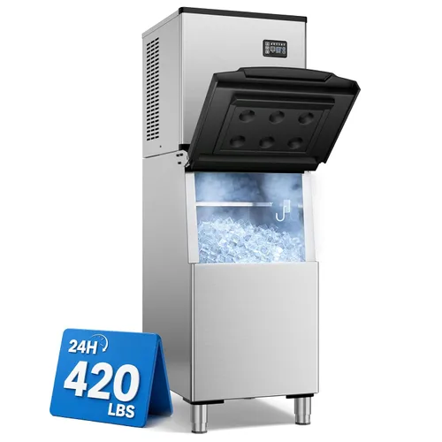 Vista 10 de Mojgar Máquina comercial del fabricante de hielo de 700LBS/24H con el Plateado
