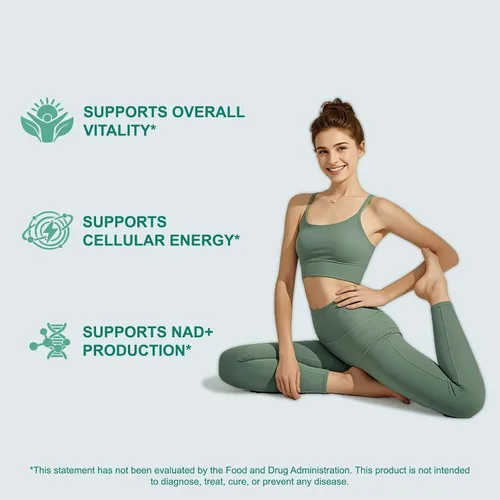 Vista 4 de ooioo Suplemento liposomal NAD+ - Suplemento de resveratrol NAD+ para mujeres y hombres - Apoyo energético y bienestar general - Sin OMG, cápsulas