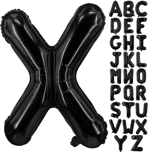 Vista 17 de Lovoir Globos grandes de 40 pulgadas con letras B negras de gran tamaño, globo de helio de aluminio de Mylar para decoración de fiesta