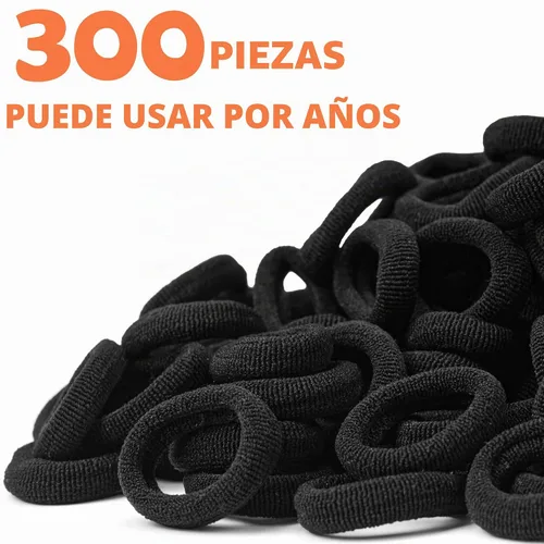 Vista 4 de CÉLLOT 300 ligas para el cabello pequeñas sin costuras para bebés y niños Negro (Serie B para bebé/bebé)