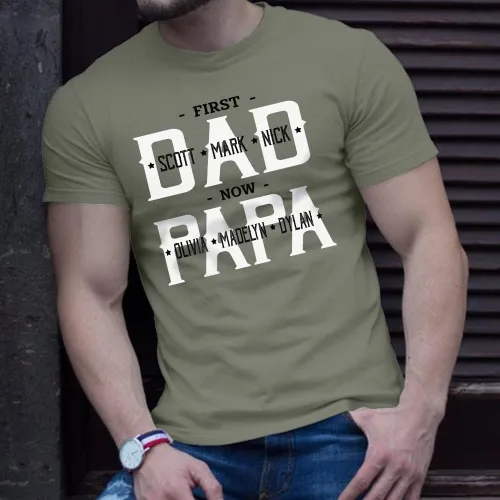 Vista 3 de Camisa personalizada para abuelo, papá, nietos con nombre, regalos personalizados para papá y papá, regalos para el día del padre, abuelo.