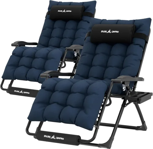 Vista 21 de UDPATIO Silla reclinable de gran tamaño para patio con cojín extraíble Negro Z-xl