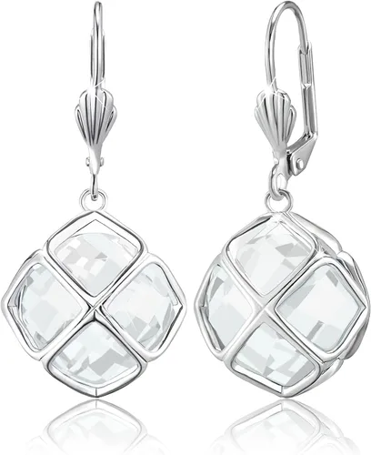 Vista 32 de Pendientes colgantes de cristal austriaco de 14MM para mujer, joyería chapada en oro de 14 quilates Apr-Diamante-Chapado en Oro de 14 K
