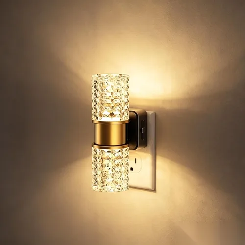 Vista 26 de JandCase Luz Nocturna, Luces Nocturnas Regulables Enchufables en la Pared, Sensor de Luz Nocturna de Encendido/Apagado Automático, Luz Nocturna LED