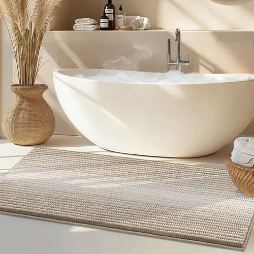 Vista 54 de BSICPRO Tapetes de baño de felpilla, 20 x 32 pulgadas, antideslizantes, absorbentes, suaves, peludos, para baño, lavables a máquina (salvia)
