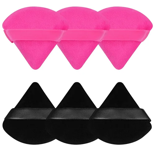 Vista 10 de 6 Piezas Borla de Polvo Triangular Esponja de Maquillaje Suave Borla de Maquillaje para Polvo Facial Base Cosmética Esponja Herramienta