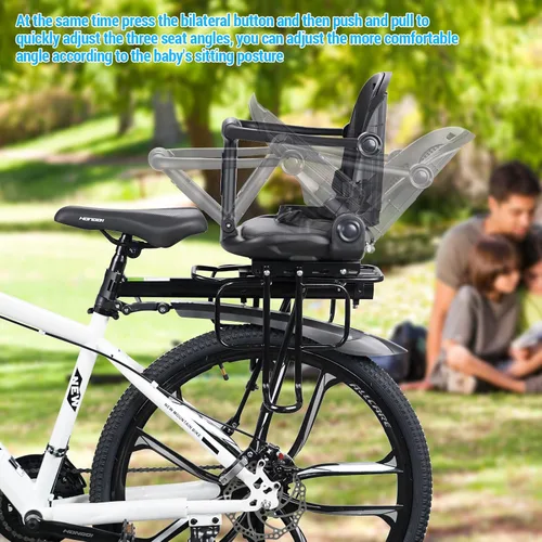 Vista 5 de Asiento trasero de bicicleta para niños, asiento trasero de bicicleta para niños, asiento de bicicleta para adultos para bebés de 6 meses a 6 años