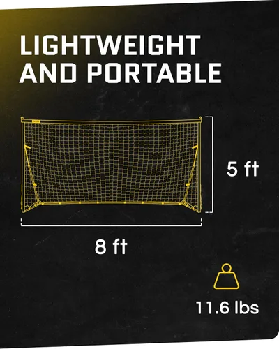Vista 3 de Portería de fútbol SKLZ Quickster - Portería portátil para el patio trasero y el campo - Marco resistente Tension-Tite y red de 2 capas de calibre