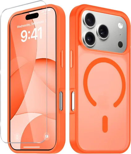 Vista 1399 de Funda para Google Pixel 10 Pro XL, cubierta magnética mate, color negro Fit for MagSafe, Screen Protector included, Shockproof Military Grade