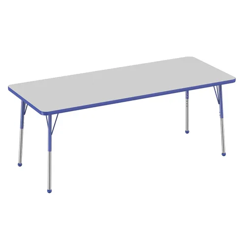 Vista 81 de FDP - Mesa rectangular para actividades escolares y de oficina (24 x 36 pulgadas), patas estándar con deslizadores giratorios, altura ajustable